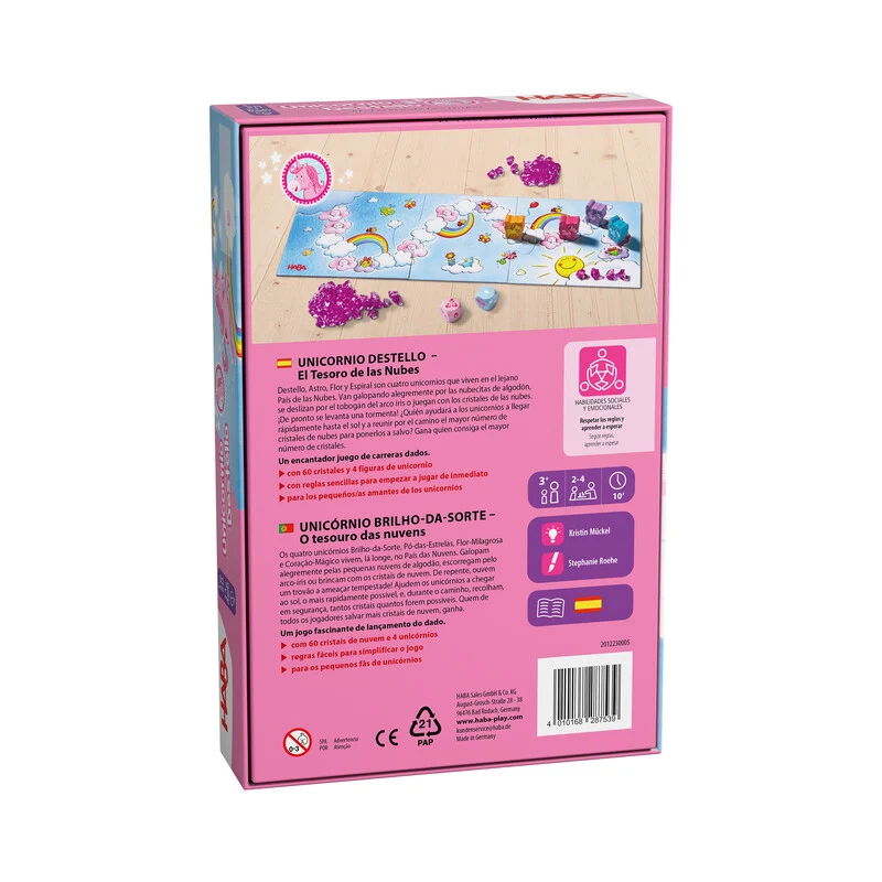 Unicornio Destello: El tesoro de las nubes - Juego de mesa - Haba - 2-4 jugadores - 3+ años - 10 min