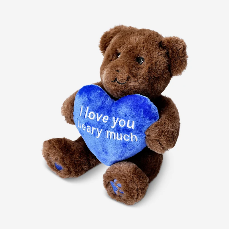 Plush toy - Brown teddy bear with blue heart