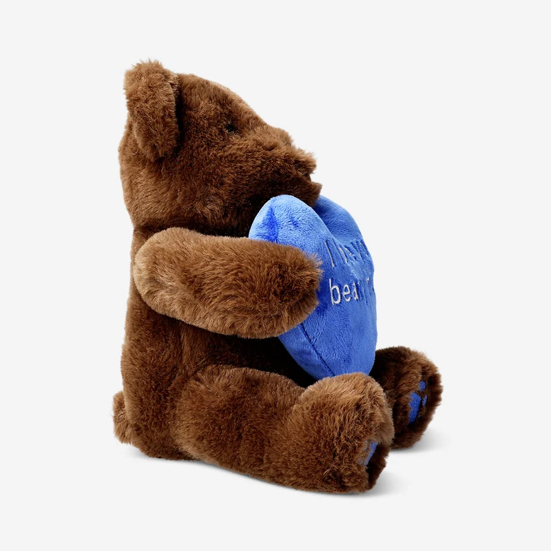 Plush toy - Brown teddy bear with blue heart
