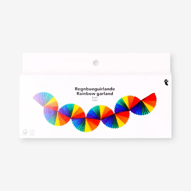 Rainbow paper fans garland - 160 cm