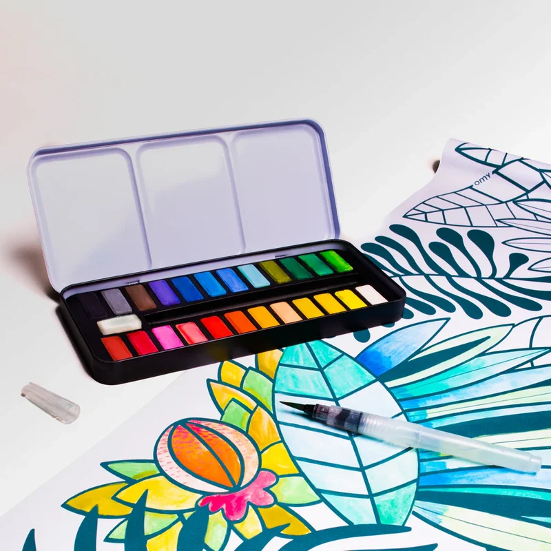 Paleta acuarelas 24 colores OMY