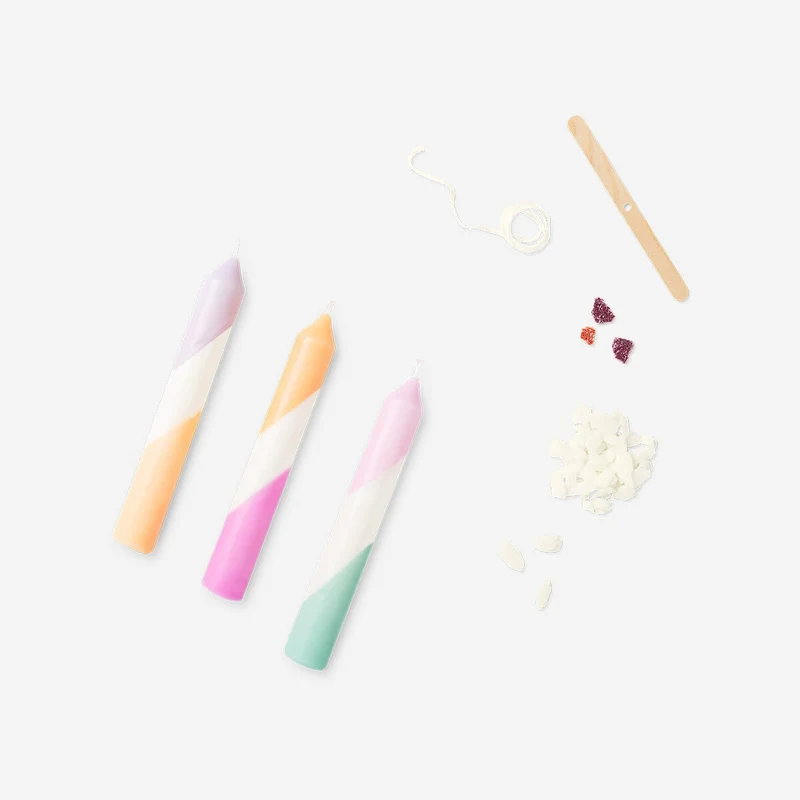 DIY dip dye candles - 3 pcs