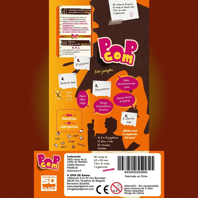 Pop Com - Juego de mesa - SD GAMES - 4-8 jugadores - 13+ años - 30 min