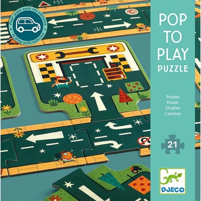 Puzzle Gigante Carreteras -21 pzas.- Djeco
