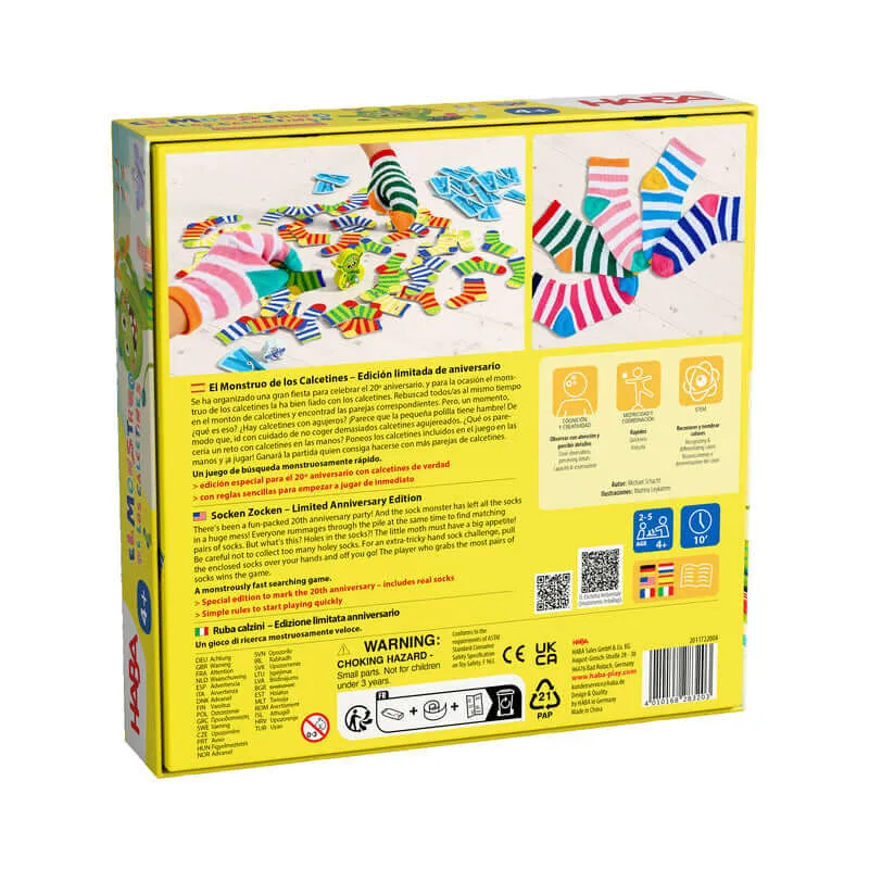 El Monstruo de los Calcetines - Juego de mesa - Haba - 2-5 jugadores - 4+ años - 10 min