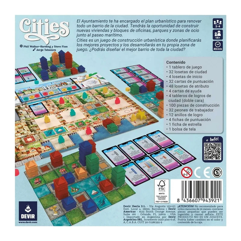 Cities - Juego de mesa - Devir - 2-4 jugadores - 10+ años - 35 min