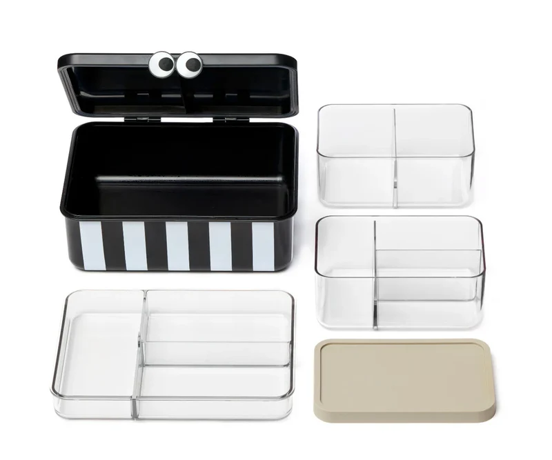 Caja de Almuerzo con 3 Bandejas Black · Noui Noui