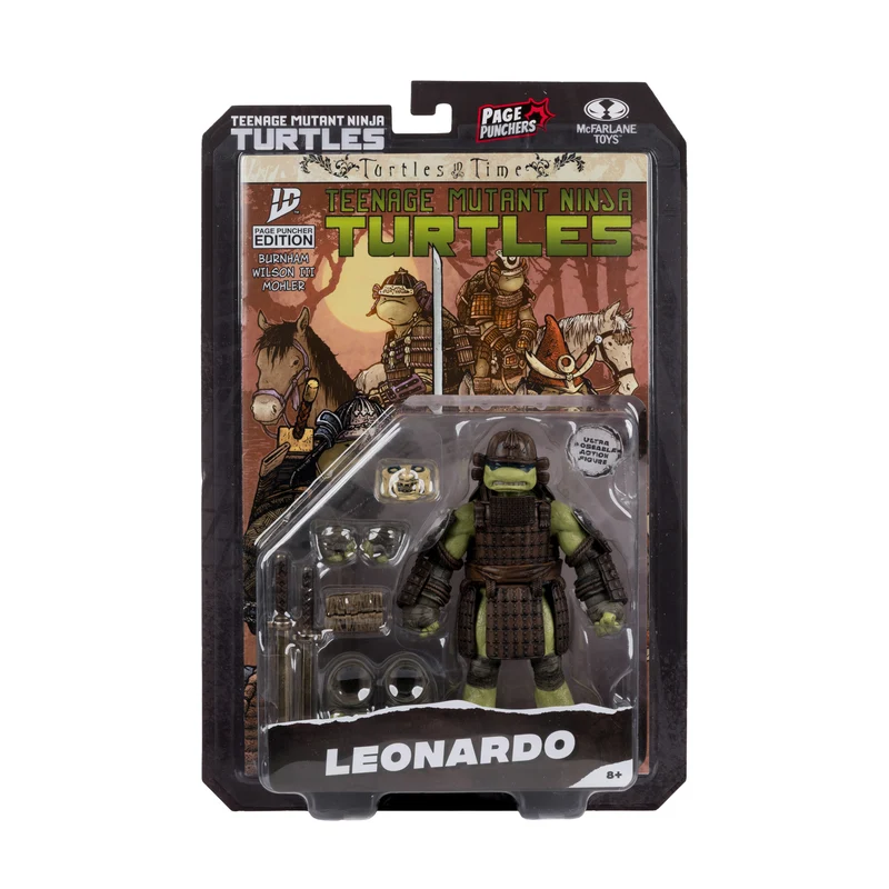 Mcfarlane Figure With Comic: Tmnt Tortugas Ninja - Leonardo Turtles In Time 5 Pulgadas Con Comic