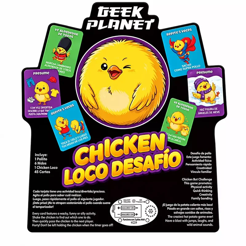 Geek Planet Chicken Loco Desafío – Juego Familiar con Retos y Temporizador