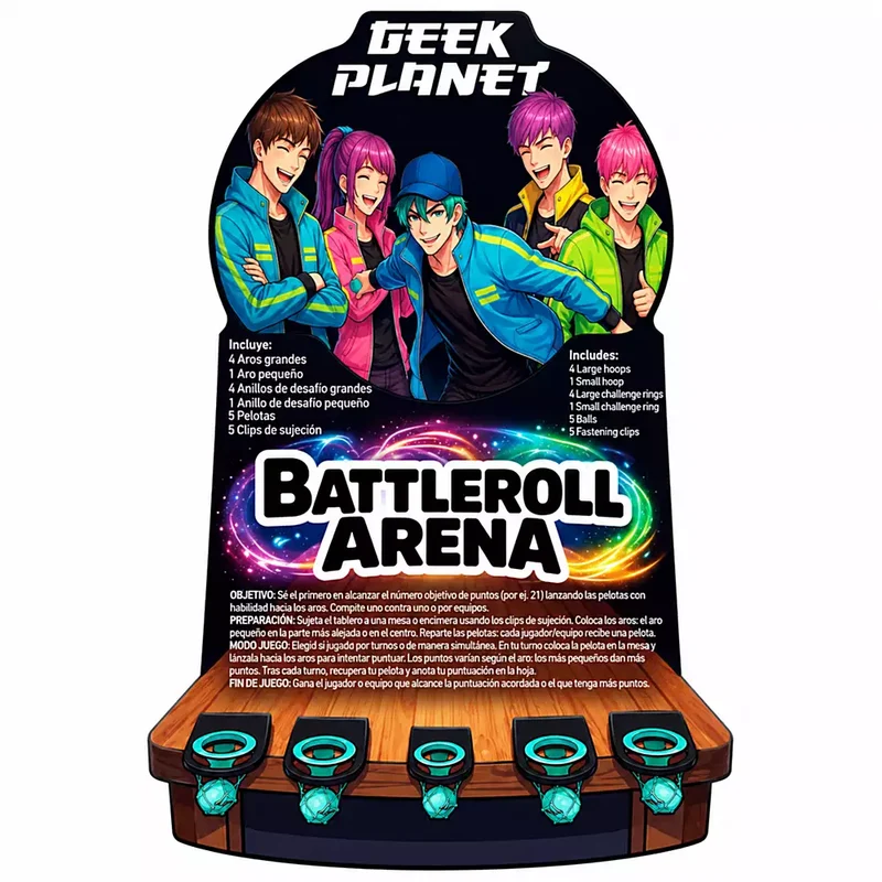 Geek Planet Battleroll Arena – Juego de Puntería con Aros y Pelotas