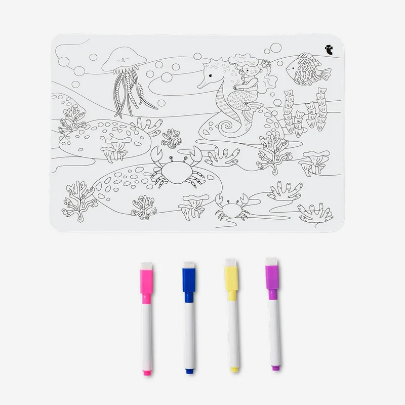 Colour-your-own placemat. With markers