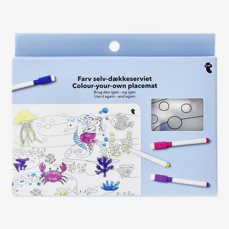 Colour-your-own placemat. With markers