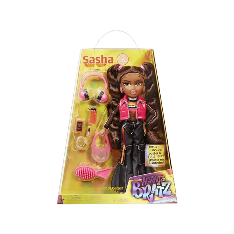Bratz Muñeca de moda Alwayz Bratz Sasha con 10 Accesorios