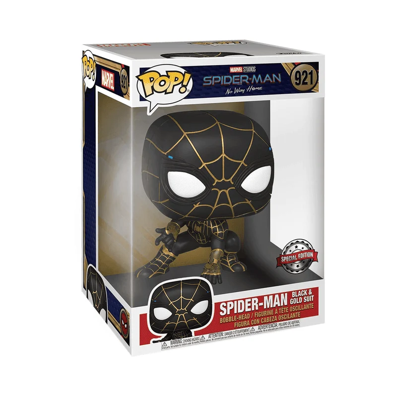 Funko POP Jumbo SpiderMan Black y Gold Suit