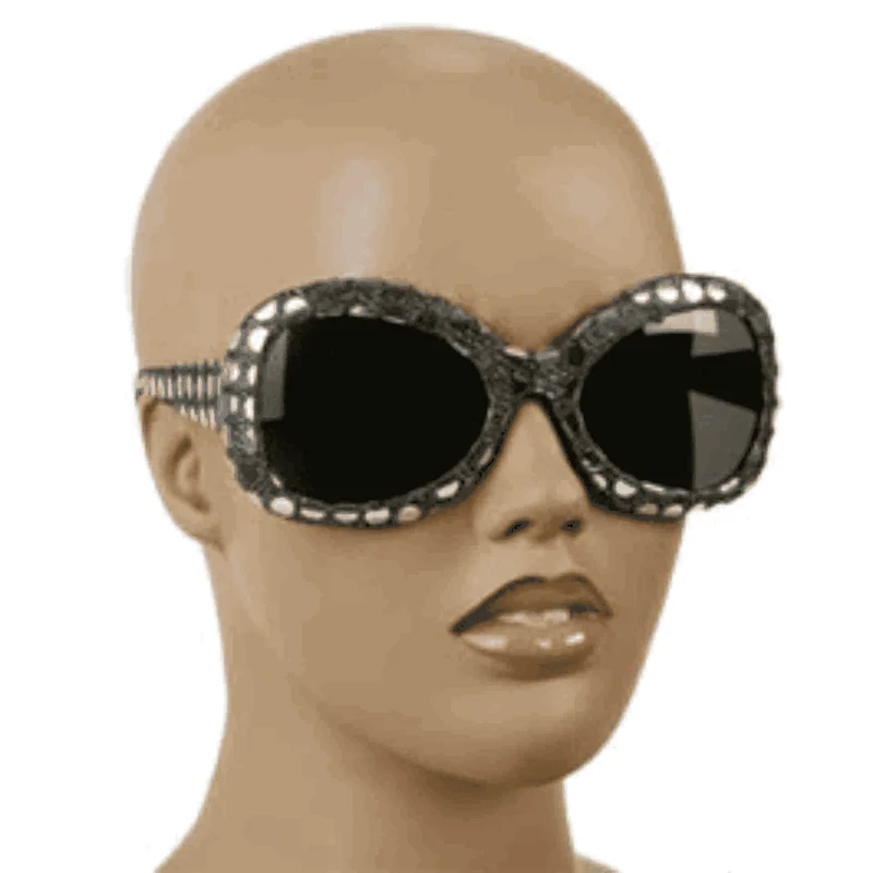 Gafas Negras con Circulo Plata