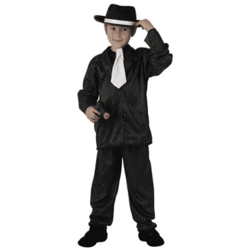 Disfraz De Gangster Niño 5-6 Negro