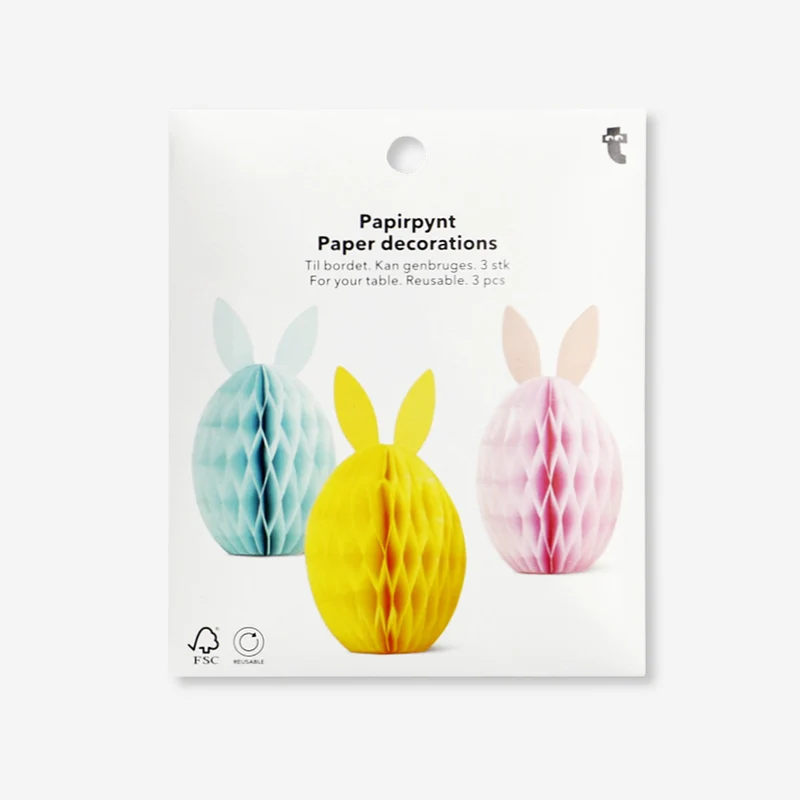 Large honeycomb Easter decorations - 3 pcs