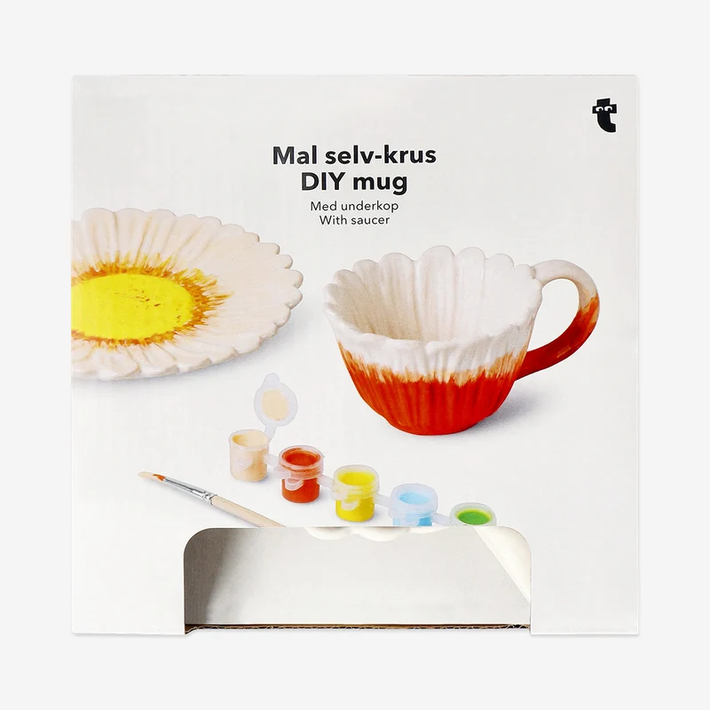 DIY ceramic flower mug with saucer