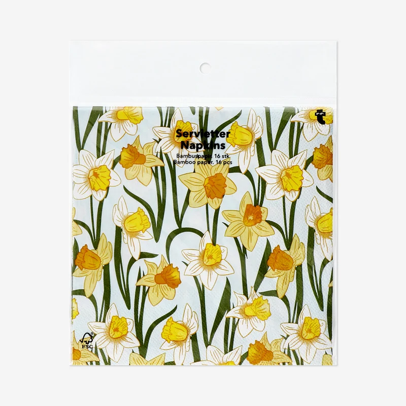 Daffodil flower napkins - 16 pcs