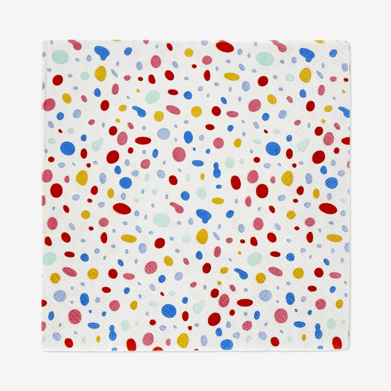 Napkins with colourful dots - 16 pcs