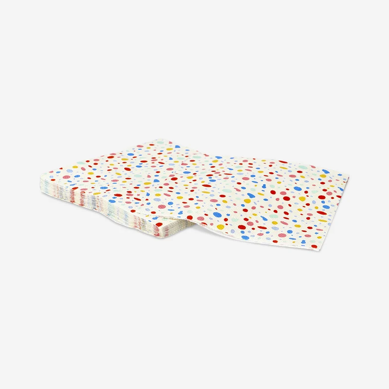 Napkins with colourful dots - 16 pcs