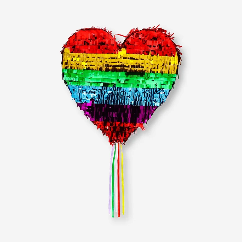 Rainbow heart pinata - 35 cm