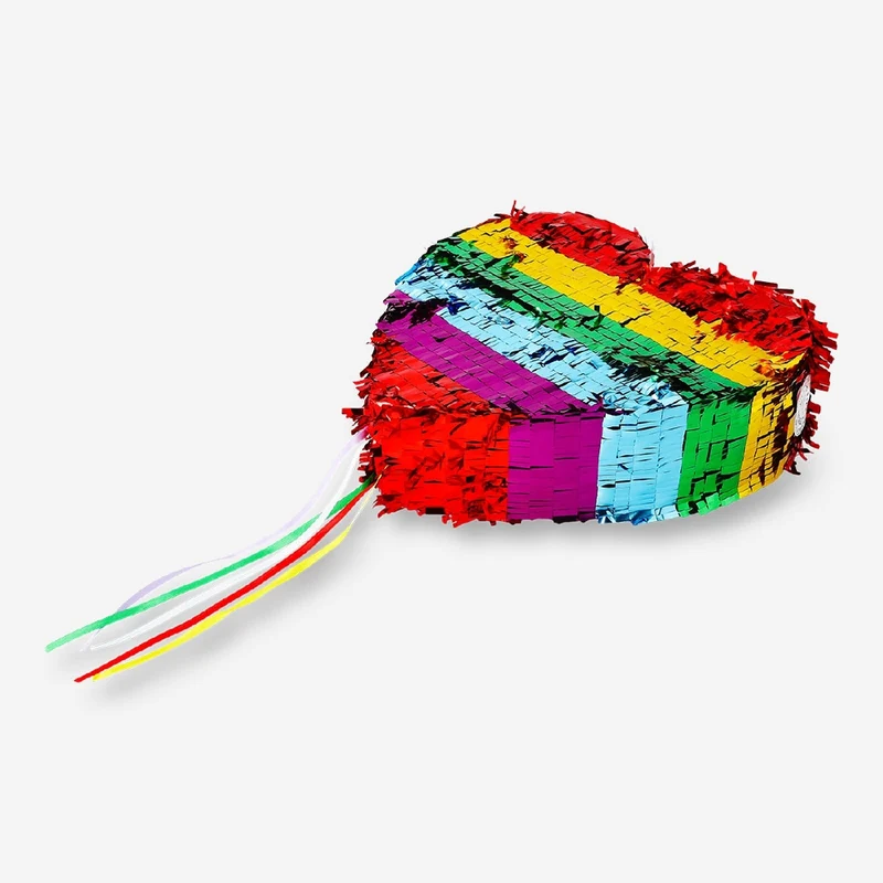 Rainbow heart pinata - 35 cm
