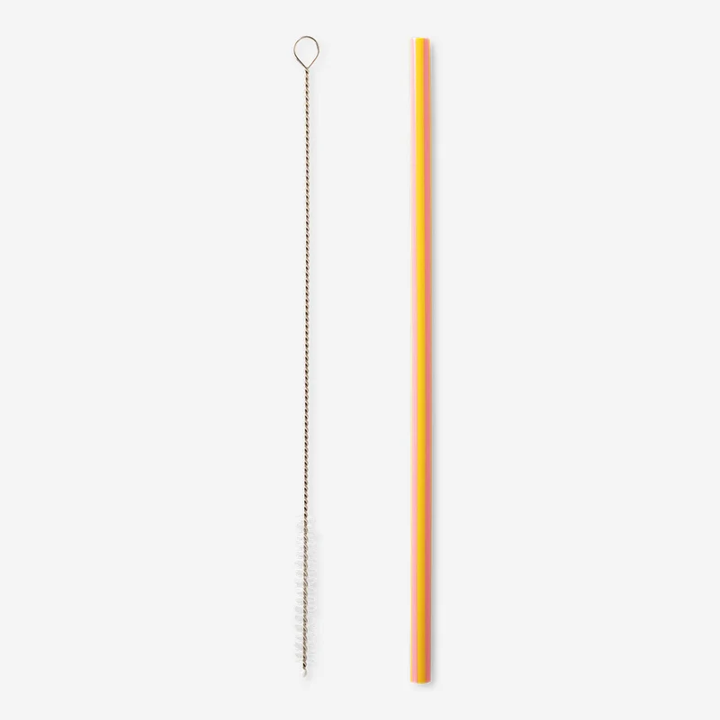 Reusable striped straws - 8 pcs