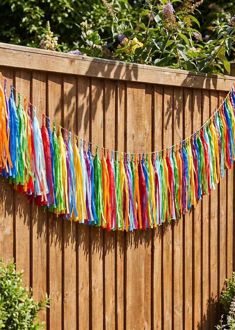 Party garland with paper tassels - 300 cm