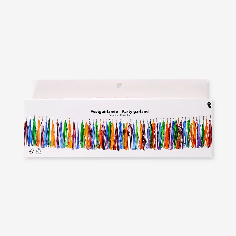 Party garland with paper tassels - 300 cm