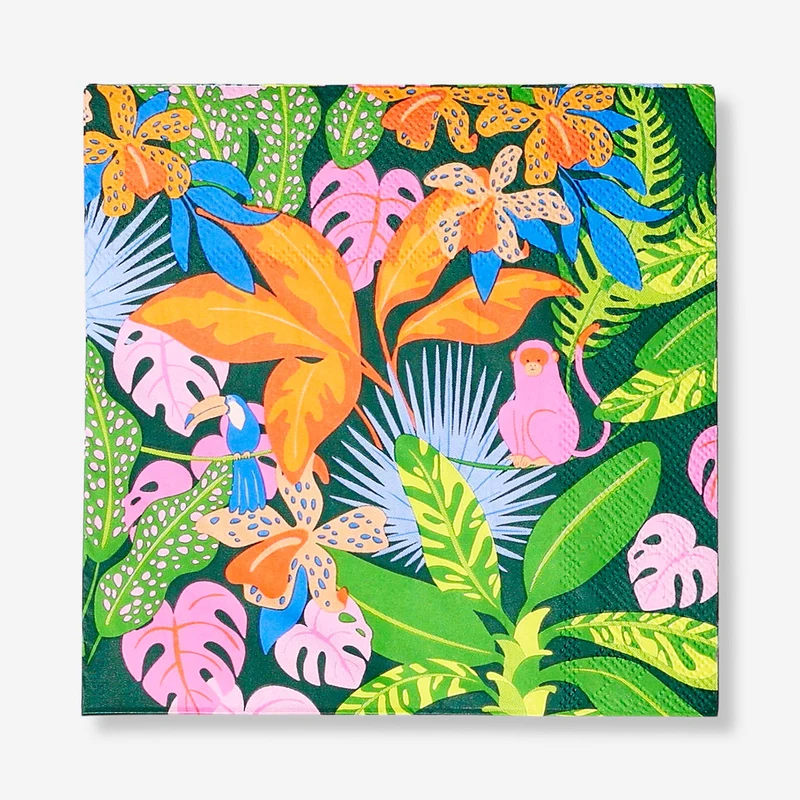 Napkins with tropical print - 16 pcs