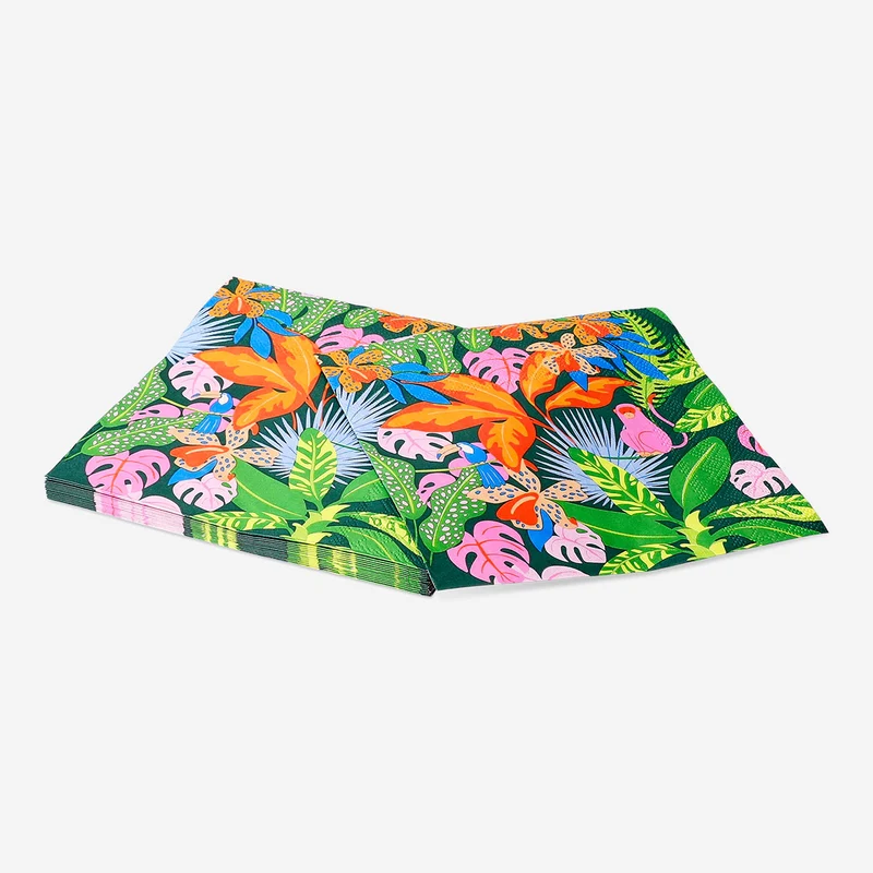 Napkins with tropical print - 16 pcs