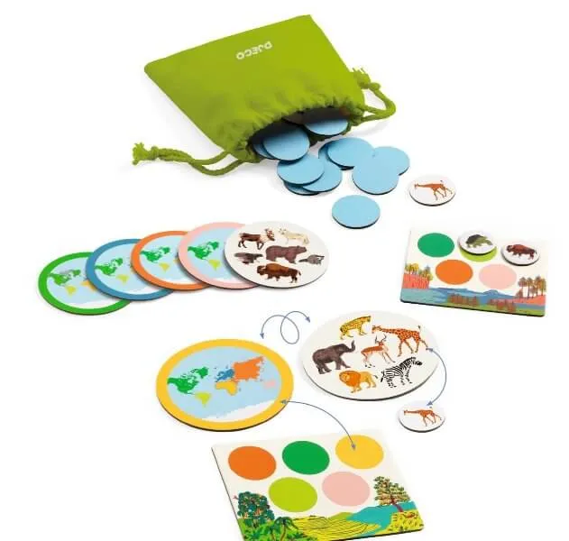 Cool School Animo Mondo - Juego de mesa - Djeco - 2-6 jugadores - 5+ años - 15 min