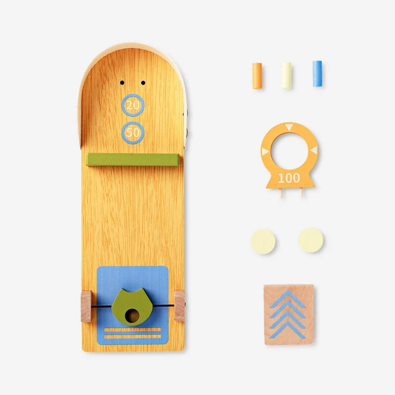 Wooden pull and shoot game