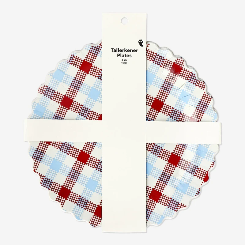 Checkered picnic plates - 4 pcs
