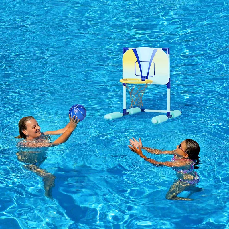 Floating basketball set for pools