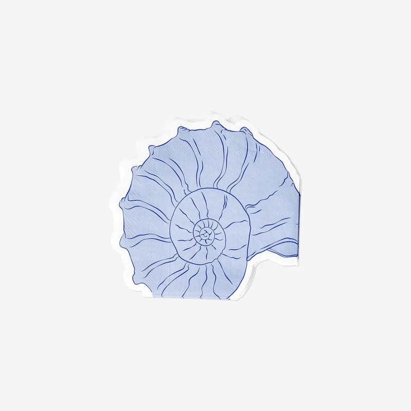 Blue seashell napkins - 16 pcs