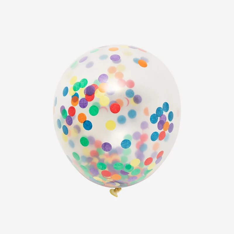 Balloons with rainbow confetti - 6 pcs