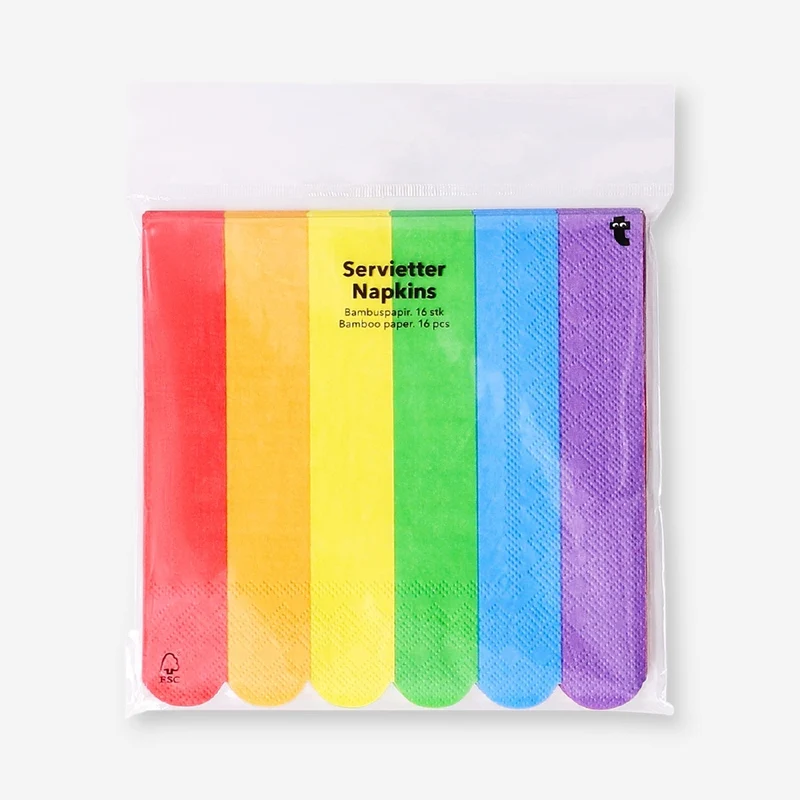 Rainbow napkins - 16 pcs