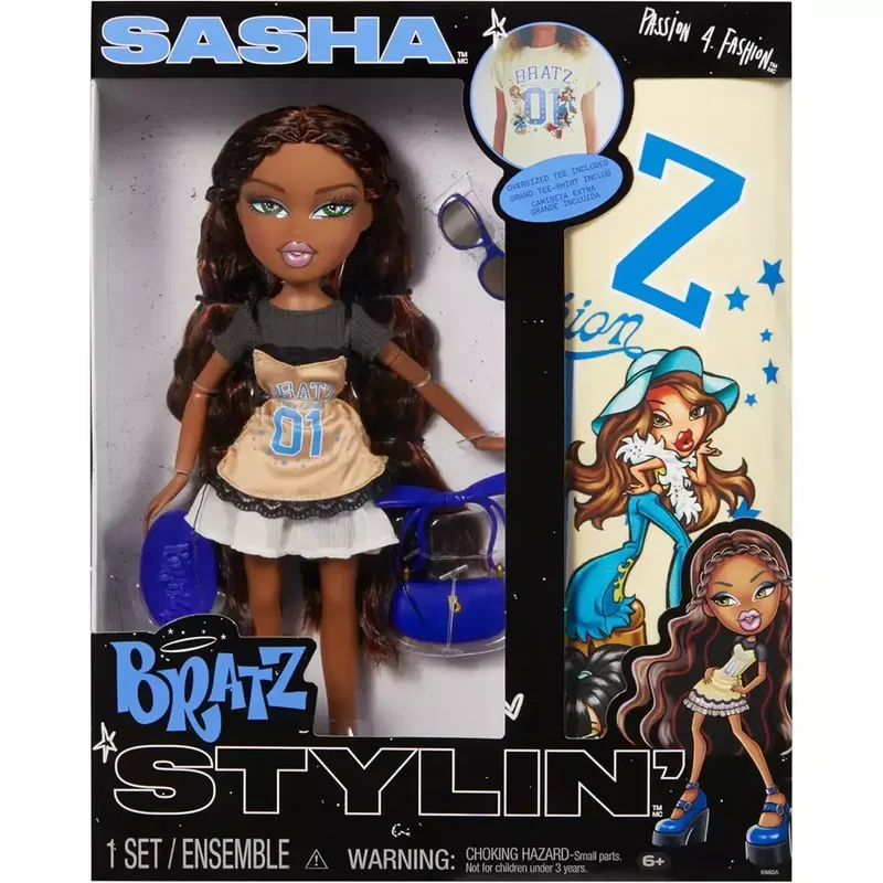 Bratz Stylin’ Sasha – Muñeca con estilo y camiseta personalizable