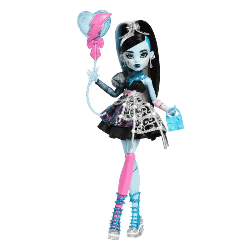 Monster High Cumplespantos Frankie Stein – Muñeca de fiesta con look electrizante