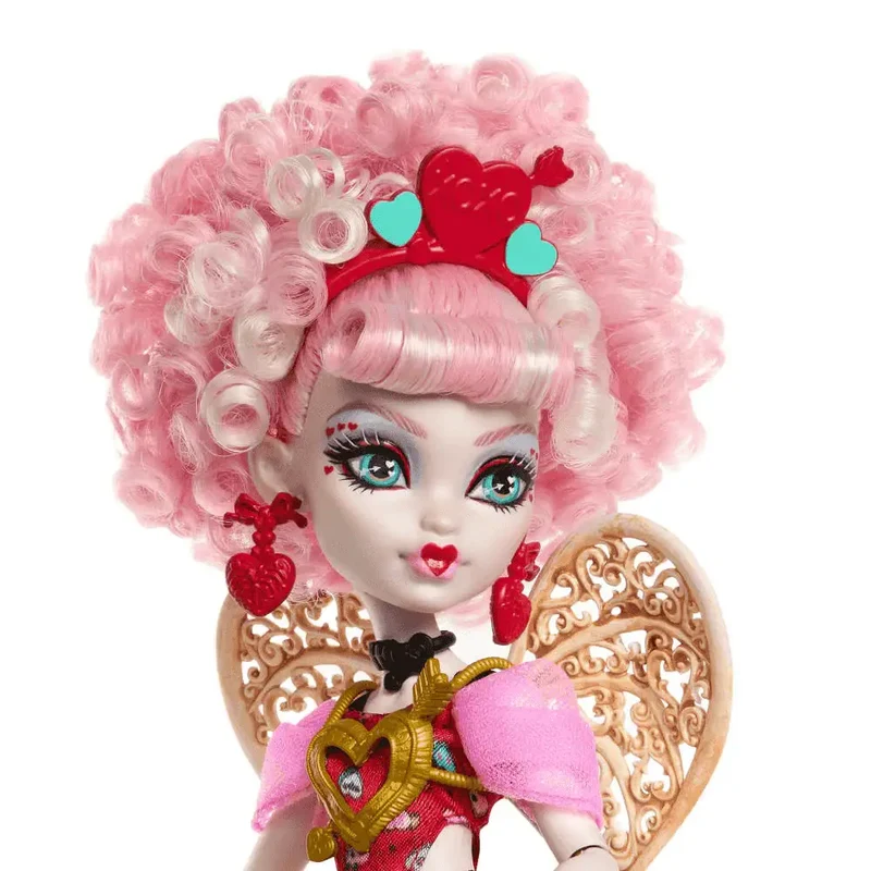 Monster High Cumplespantos Cupid Asteria – Muñeca de fiesta con alas y accesorios románticos