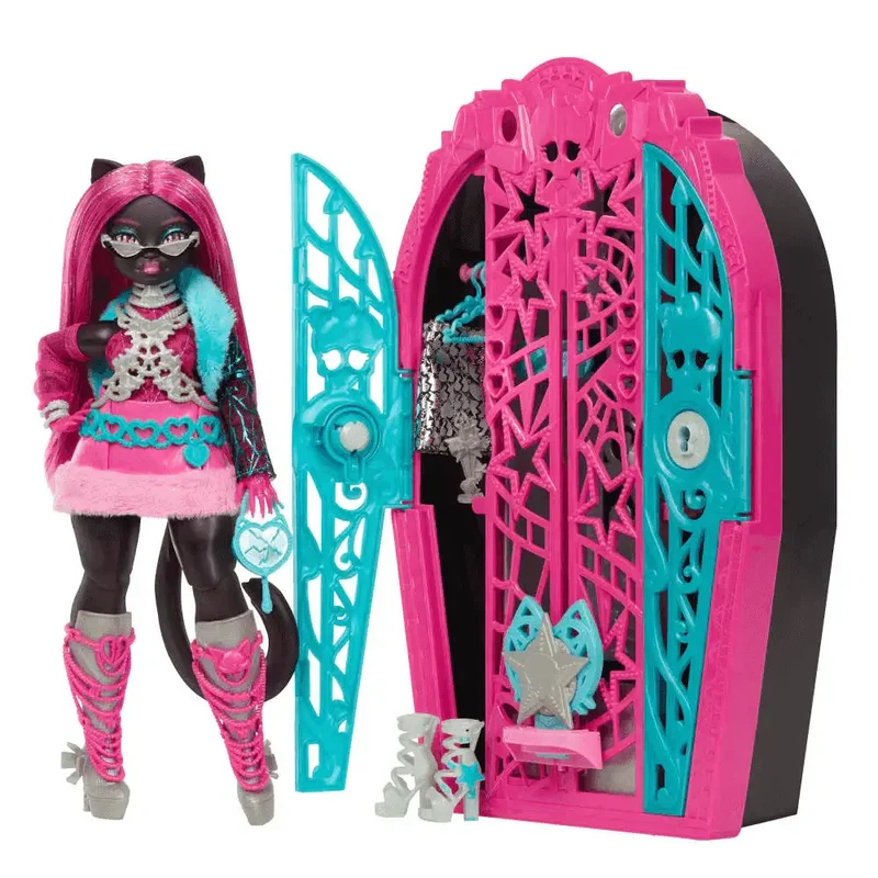Monster High Skulltimate Secrets Hauntlywood – Catty Noir con armario y 19+ sorpresas