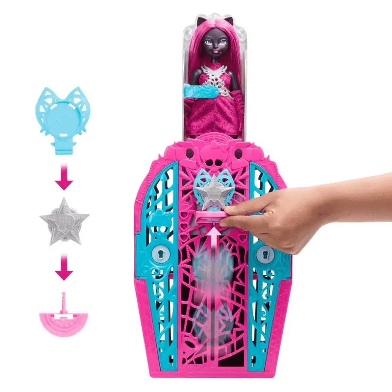 Monster High Skulltimate Secrets Hauntlywood – Catty Noir con armario y 19+ sorpresas
