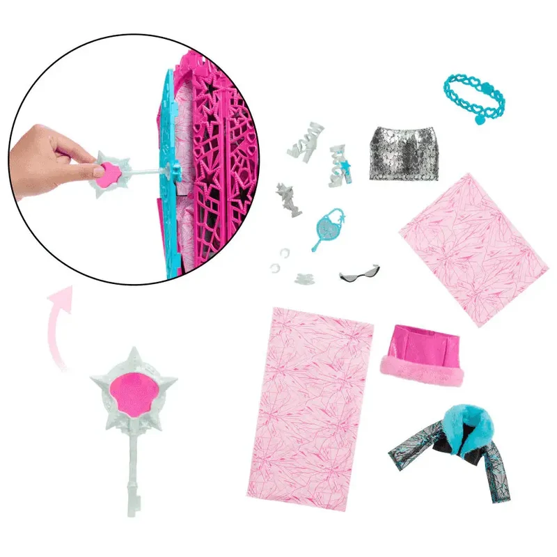 Monster High Skulltimate Secrets Hauntlywood – Catty Noir con armario y 19+ sorpresas