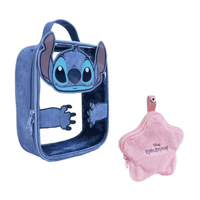 Neceser Aseo Viaje Stitch Transparente