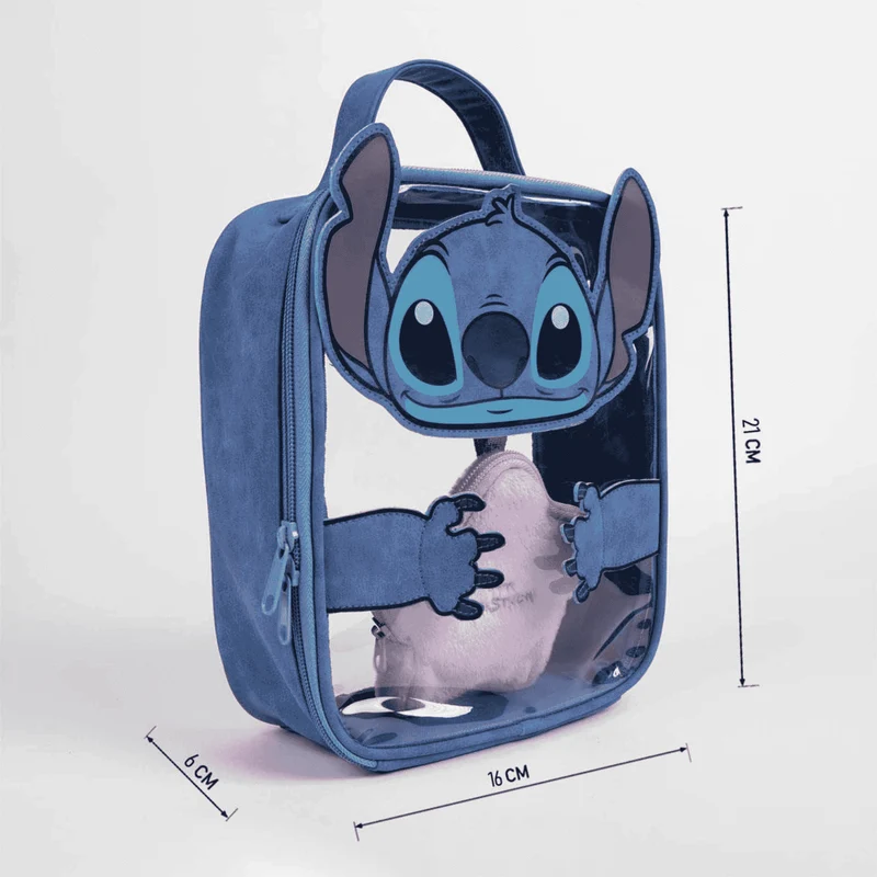 Neceser Aseo Viaje Stitch Transparente