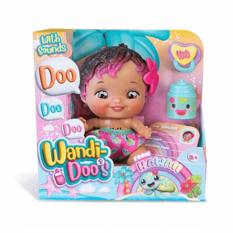 Wandi-Doo Hawaiian - El bebé hawaiano interactivo Wandi-Doo con accesorios tropicales