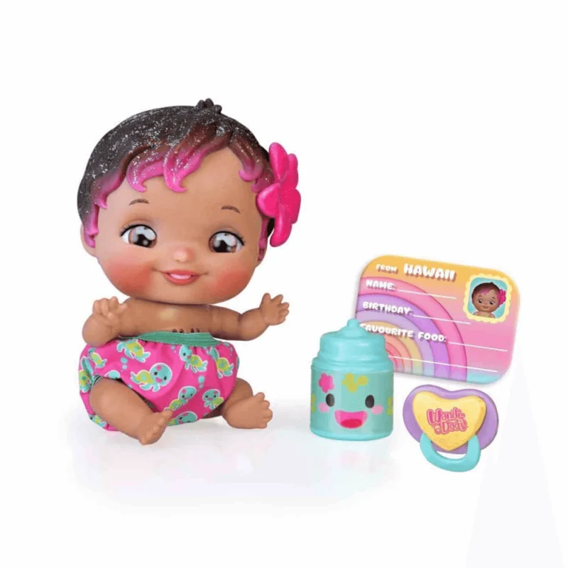 Wandi-Doo Hawaiian - El bebé hawaiano interactivo Wandi-Doo con accesorios tropicales