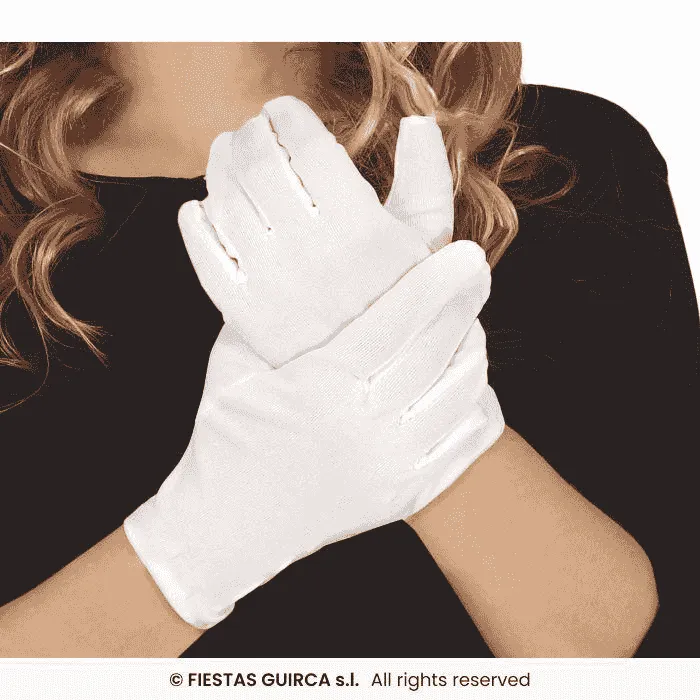 Guantes infantiles blancos 17 cm – Accesorio para disfraces de niño/a